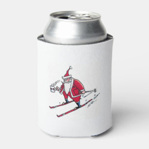 Santa Skiing can cooler 2-side