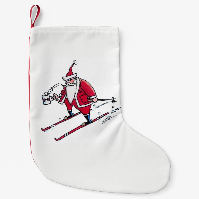 Santa Skiing Christmas stocking small (Front)