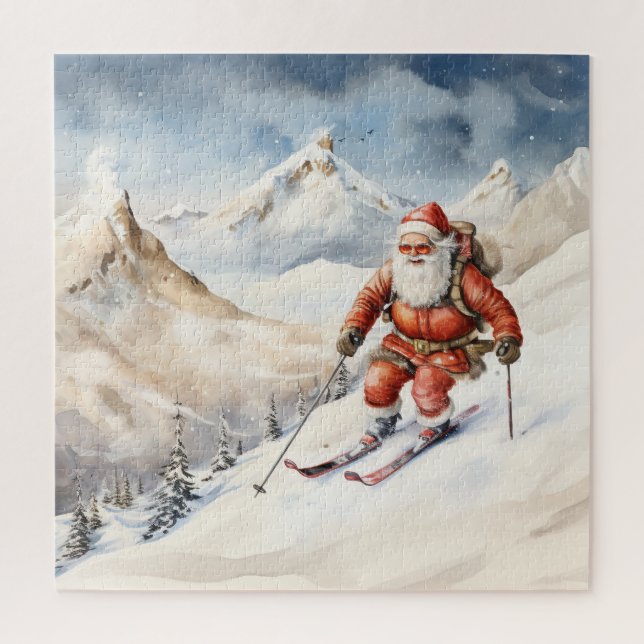 Santa Skiing Puzzle (Vertical)