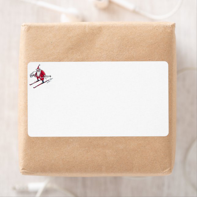 Santa Skiing shipping labels (Insitu)