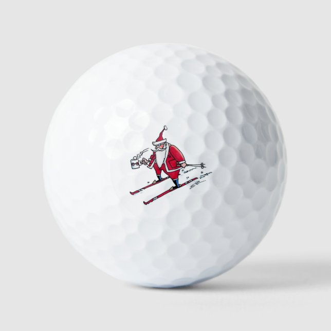 Santa Skiing value golf balls 12 pk (Front)