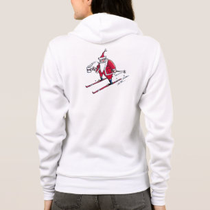 Santa Skiing white bella women sweatshirt back