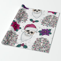 Santa Skull Christmas Wrapping Paper