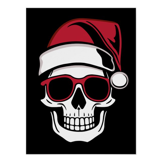 Santa skull Goth Christmas Poster (Front)