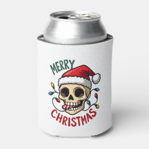 Santa Skull Hat Merry Christmas Family Matching Bo Can Cooler