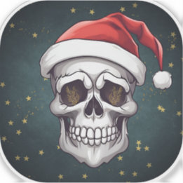 Santa Skull Sticker