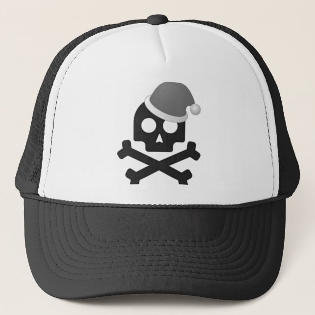 Santa Skull Trucker Hat (Front)