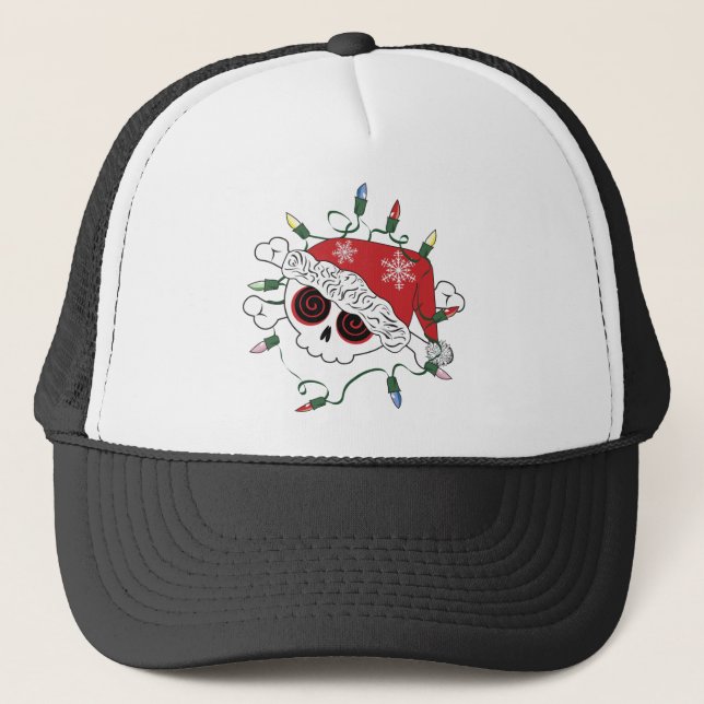 Santa Skull Trucker Hat (Front)