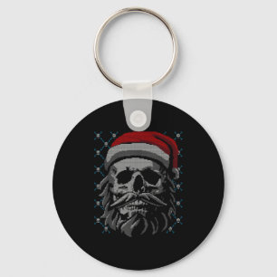 Santa Skull Ugly Christmas Santa Lover Y Christmas Key Ring