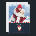 Santa Slaus Christmas Photo Holiday Card<br><div class="desc">A modern and cute illustration of a Santa decorates this card with the words Merry Christmas. Use your favourite photo to make a unique and trendy Merry Christmas memento. Designed for you by Blackberry Boulevard.</div>