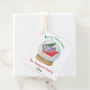 Santa sled - Merry christmas Favour Tags