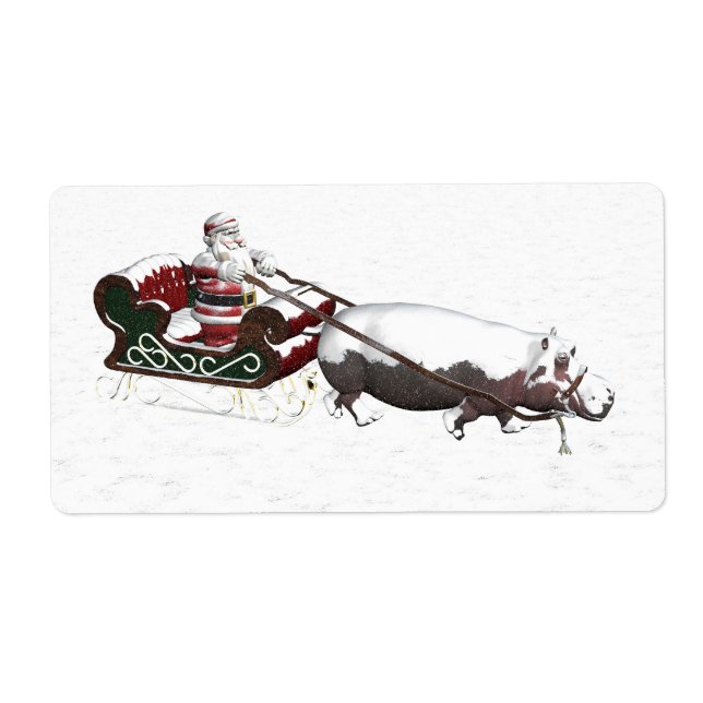 Santa Sled Pulled By Hippopotamus (Front)