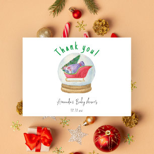 Santa sled - thank you baby shower card