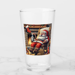 Santa sleeping Christmas Glass