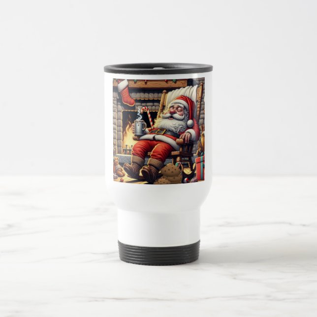 Santa sleeping Christmas Travel Mug (Center)