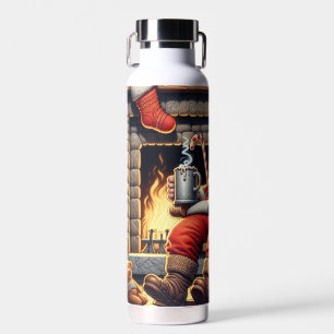 Santa sleeping Christmas Water Bottle