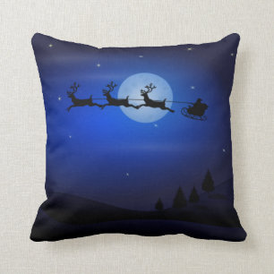 Santa Sleigh and Reindeer Flying Cushion