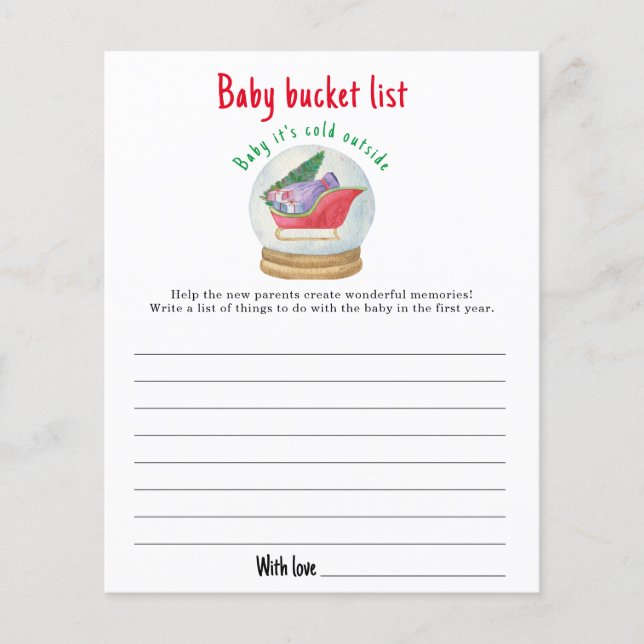 Santa sleigh - Baby bucket list (Front)