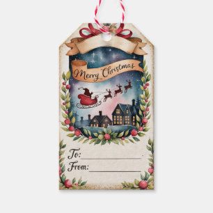 Santa Sleigh Christmas Gift Tags