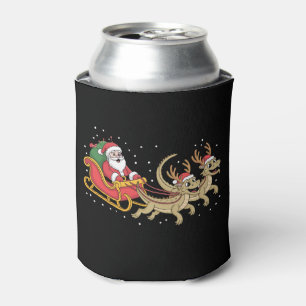 Santa Sleigh Dragons Christmas Reindeer Antlers Can Cooler