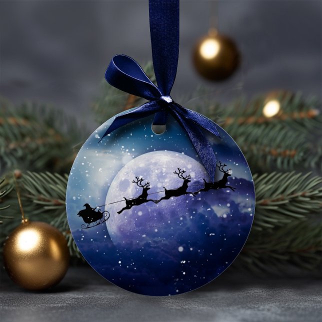 Santa Sleigh | Fantasy Galaxy Christmas Night Sky Ceramic Tree Decoration (Creator Uploaded)