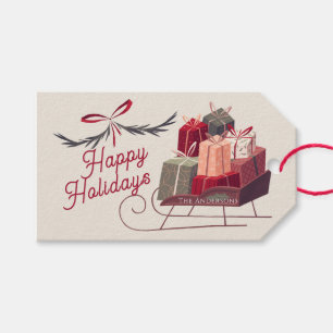 Santa Sleigh Gifts Presents Gift Tags