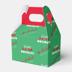 Santa Sleigh Holiday Green Favour Box