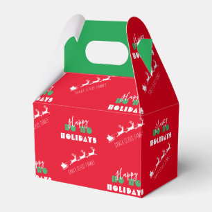 Santa Sleigh Holiday Red Favour Box
