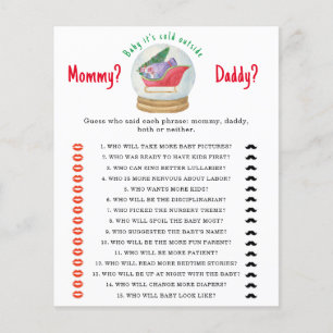 Santa sleigh - mummy or daddy baby shower game