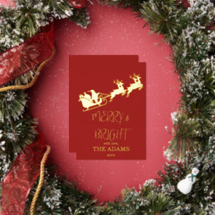 Santa Sleigh & Reindeer Christmas 