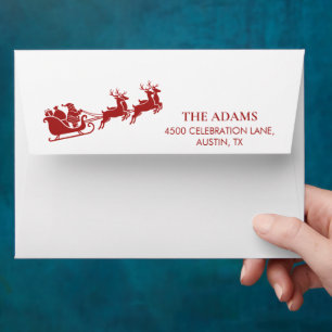 Santa Sleigh & Reindeer Christmas  Envelope