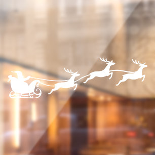 Santa Sleigh & Reindeer Christmas Window Sticker