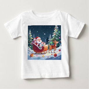 Santa Sleigh Ride Christmas Adventure Baby T-Shirt