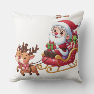 Santa Sleigh Ride Festive Christmas Gift for Kids Cushion