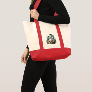 Santa Sleigh Ride in Snow Globe Wonderland Tote Bag