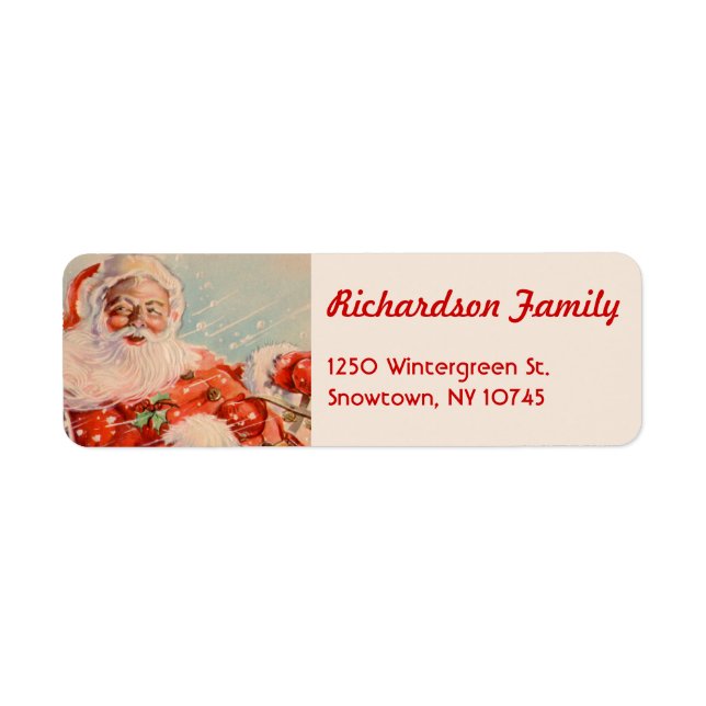 Santa Sleigh Ride Return Address Labels (Front)