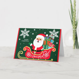 Santa Sleighing  Holiday Card