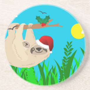 santa sloth coaster