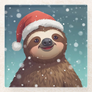 Santa Sloth, Glass Coaster
