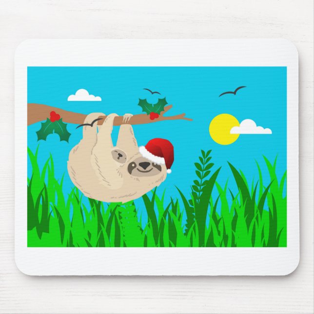 santa sloth mouse pad (Front)