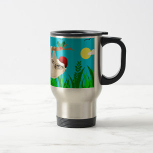 santa sloth travel mug