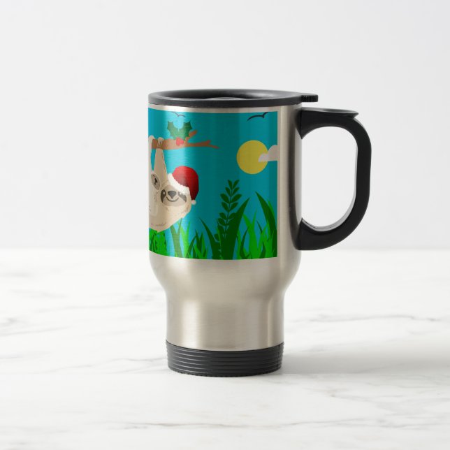 santa sloth travel mug (Right)
