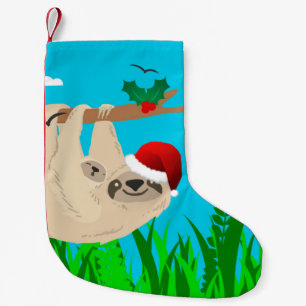 santa sloth xmas christmas stocking