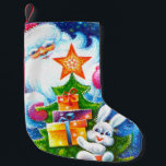 Santa Small Christmas Stocking<br><div class="desc">Santa design by Helen A. Lisher.</div>