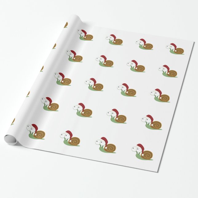 Santa Snail Wrapping Paper (Unrolled)