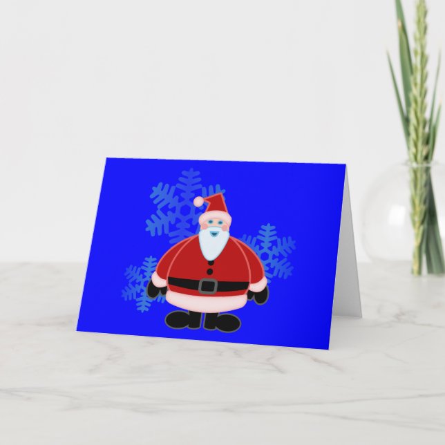 Santa Snow Flakes Design Holiday Card (Front)