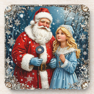 🎁Santa & Snow Maiden Winter Coaster Gift ✨