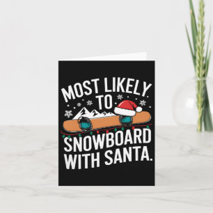 Santa Snowboarding Christmas Winter Sports Humour Card