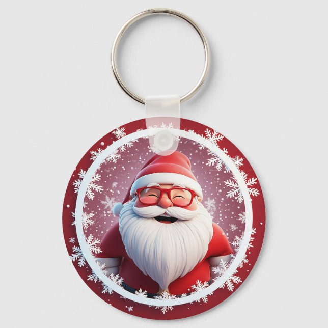 🎁Santa Snowflake Holiday Keychain Gift Idea ✨ (Front)