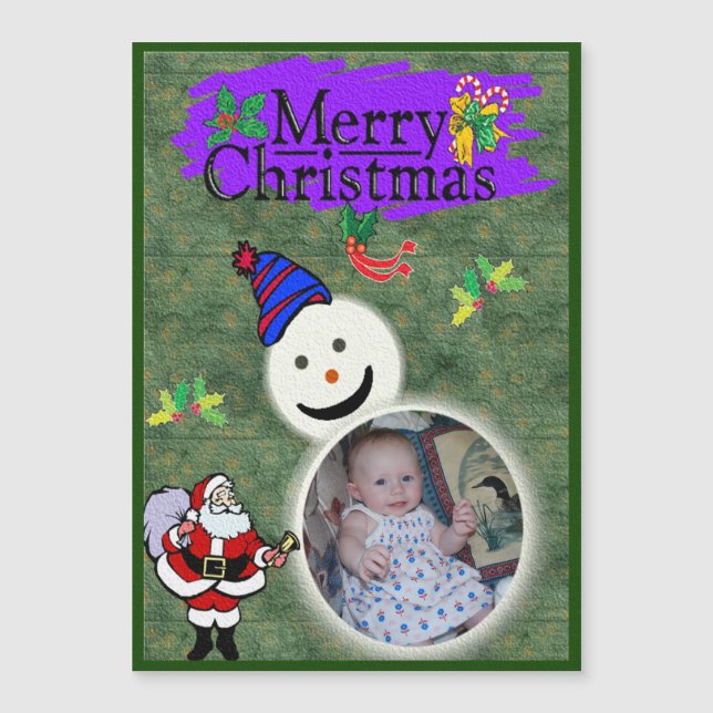 Santa & Snowman Add Photo Christmas (Front)